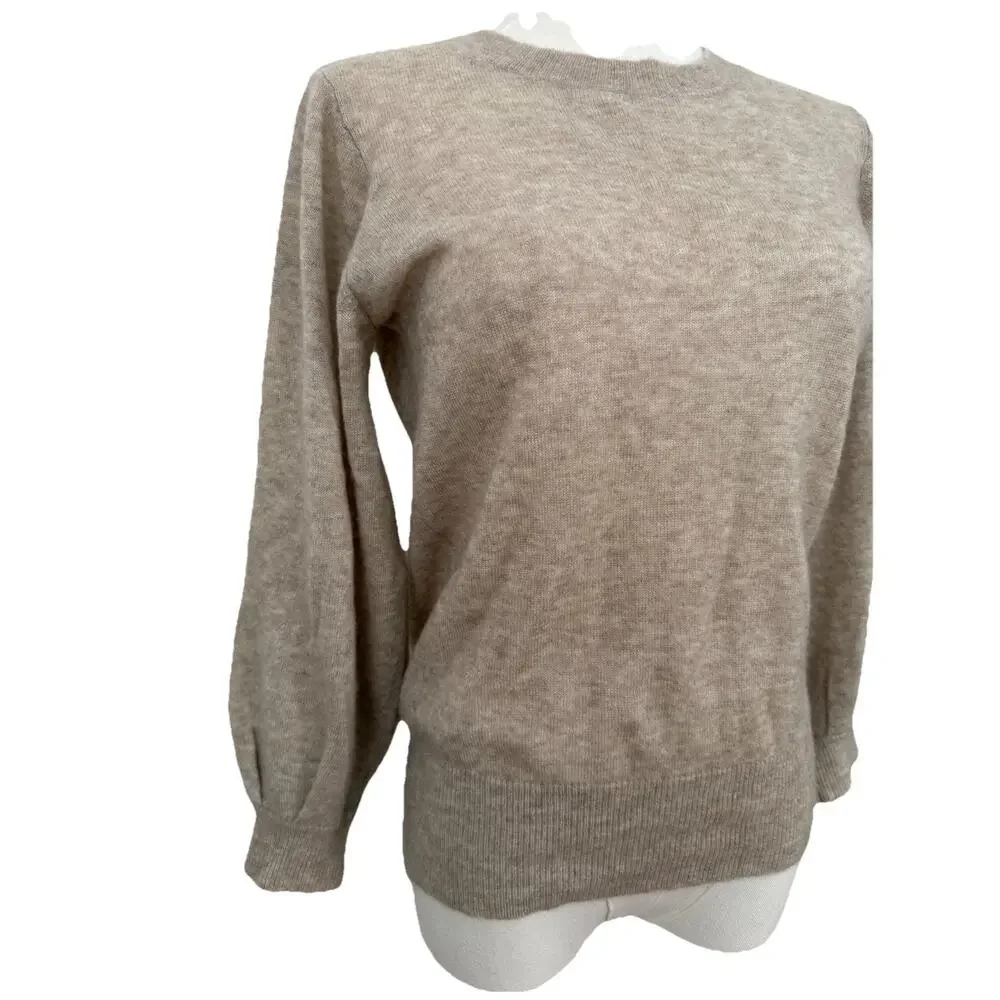Autumn Cashmere Puff 3/4 Sleeve Crew Sweater Size XS